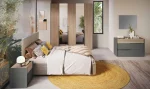 Dormitor Zoe — Gri lemn & Nuc brunit