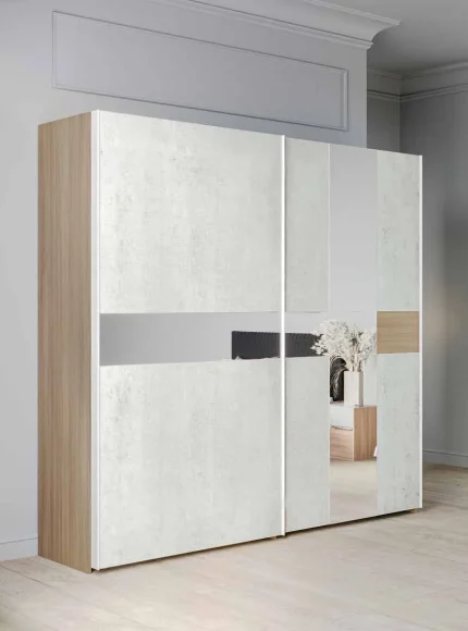 Dormitor Emma — Nuc brunit & Ciment gres — 2